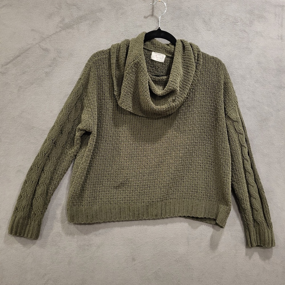 Poof Apparel Chenille Cowl Neck Sweater Women's Size Small Warm Cozy Comfy‎